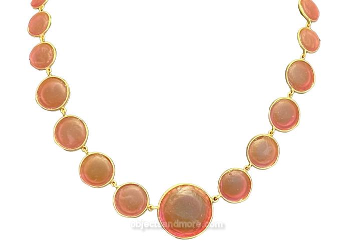 Statement Bubble Glass  Necklace Pink by MICHAEL MICHAUD